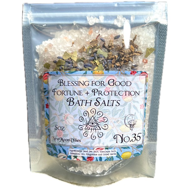 Blessing for Good Fortune + Protection Bath Salts Real Herbs