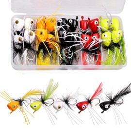 Popper Fly Fishing Lures Kit, 20pcs Topwater Fishing Lures Bass Popper Flies Dry Fly Fishing Flies for Fly Fishing Bass Panfish Bluegill Trout Salmon Perch