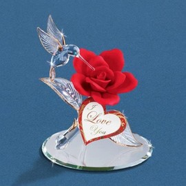 P5 401-TG: "I Love You" Hummingbird on Red Rose