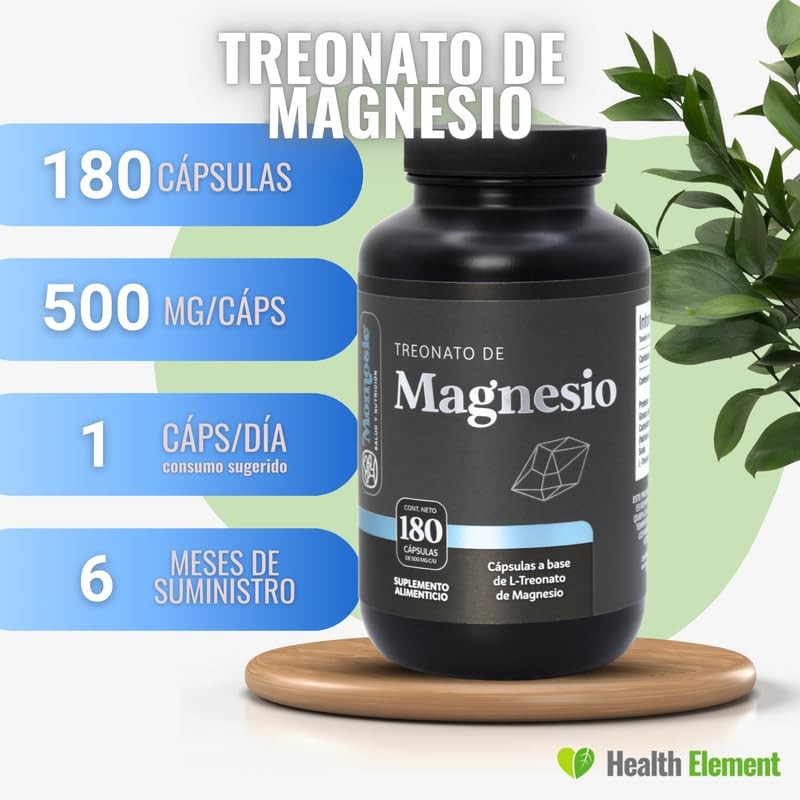 Treonato de Magnesio | 180 Cápsulas | Magnesio de Alta