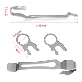 Nayciiy Quick-Release Pocket Clip and Lanyard Ring Pocket Clip + Lanyard Ring Set Stainless Steel Quick Release Multi-Tool Pocket Clip (1)