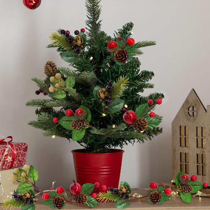 Shining She 20PCS Christmas Artificial Pine Cones, Mini Stimulation Red