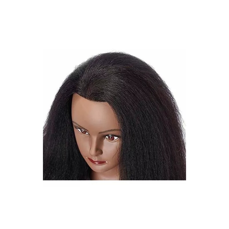 Pwwdada Maniqui Cabeza Cabello Natural 2# Negro 40 Cm Pwwdada