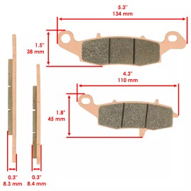 Caltric Front And Rear Brake Pads for Kawasaki Ninja 650R EX650 Ex 650 2006-2011