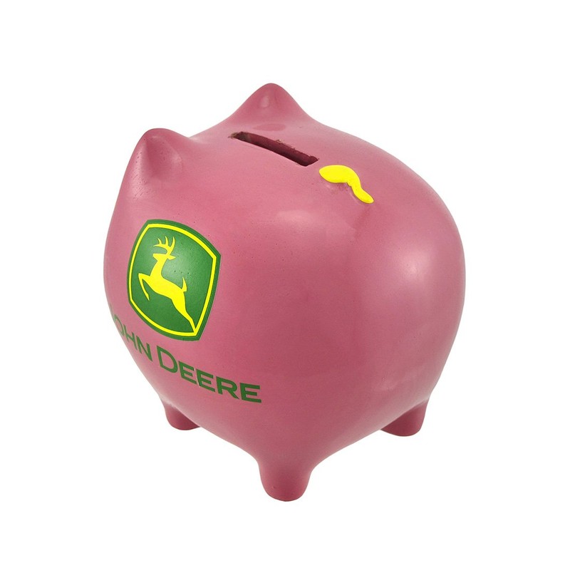 M. CORNELL IMPORTERS John Deere Pink Piggy Bank
