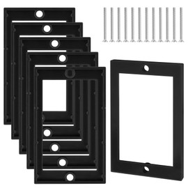 vibedor 6 PCS Single Gang Outlet Receptacle Box Extenders 1/4" Electrical Outlet Extenders with 12 Screws for Electric Box and Electric Switches(Black)