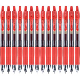 PILOT G2 Premium Refillable & Retractable Rolling Ball Gel Pens, Fine Point, Red Ink, 14-Pack (15364)