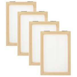 TOPPERFUN 4Pcs Papermaking Frame, 7.1x4.9x0.9in Wooden Papermaking Kit, Handmade DIY Papermaking Wooden Screen, Ancient Papermaking Mold