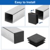 uxcell 3/4" (20mm) Square Tubing End Caps, 50 Pcs Plastic
