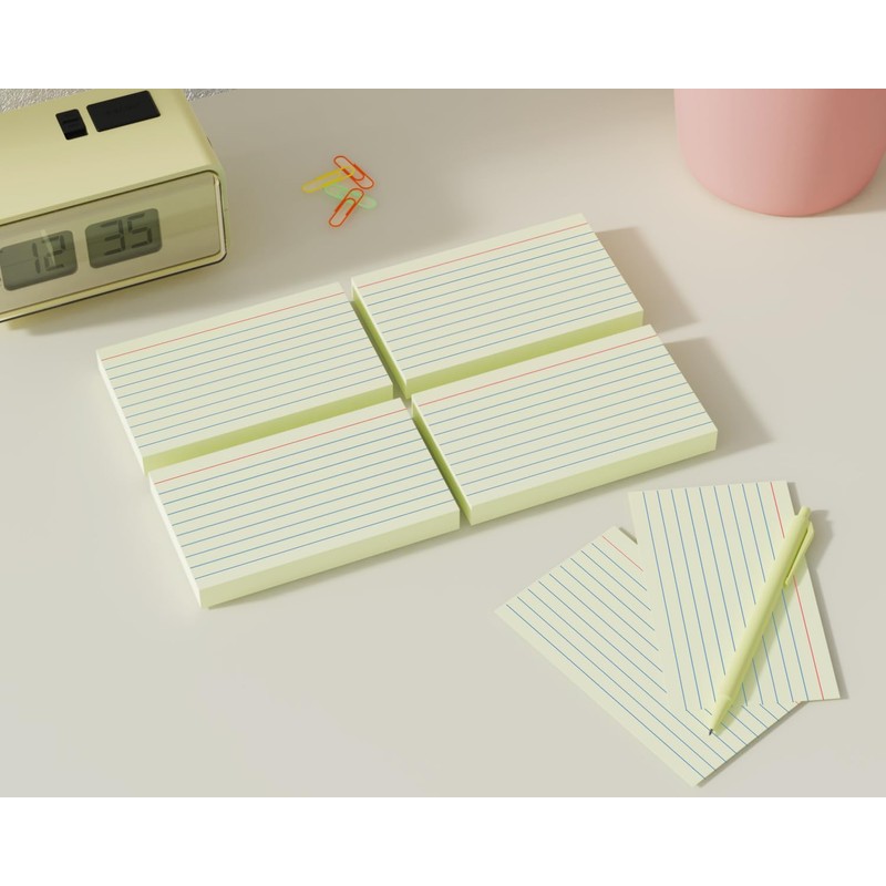 Cream Index Cards 3x5, 200 Pack, Ruled Index Cards, Flash