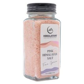Himalayan Secrets Natural Pink Cooking Salt in Refillable French Glass Shaker - 4.4 oz Healthy Unrefined Fine Salt Packed with Minerals - Kosher Certified
