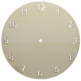 Creative Hobbies Clock Face for Crafts, DIY Unfinished Wood Clock Face Blank, 9" Round with Laser Cut Arabic Numerals, Make Your Own Clock