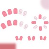 Pink Press on Nails Short Square Fake Nails Pink Full