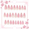 Press on Nails Short Almond Artificial Acrylic French Blush 3D