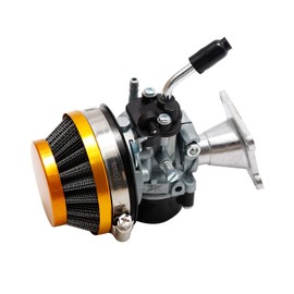 Vkinman Racing Carburetor Power Jet Carburetor with Air Filter 58MM for 2 Stroke Engine Motorized Bicycle ATV 49cc 50cc 60cc 80cc (Gold)