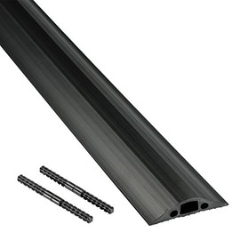 Protector de Cables de Piso Unible D-Line FC68B de Mediana Resistencia | Proteja los Cables y Evite el Peligro de Tropiezo | Cubrecables de Piso de 6 Pies de Largo | Cavidad para Cable 9/16" (Ancho) x 5/16" (Alto) | Negro