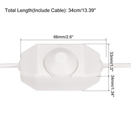 MECCANIXITY LED Strip Dimmer Switch 5V DC USB Female to Male Extension Cord with Rotary Switch Controller for LED Strips Lights, White Pack of 3
