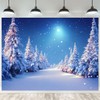 Fmarui 7x5ft Winter Wonderland Backdrop Christmas Trees Star of Bethlehem