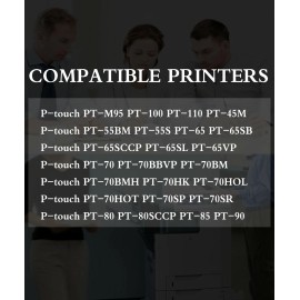 Unbranded/Generic 2 PK MK221 MK-221 Label Tape Used for P-touch PT-65SL PT-65VP(Black on White)