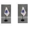 2 Massachusetts State Desk Flags American Made Rayon 4x6 inch
