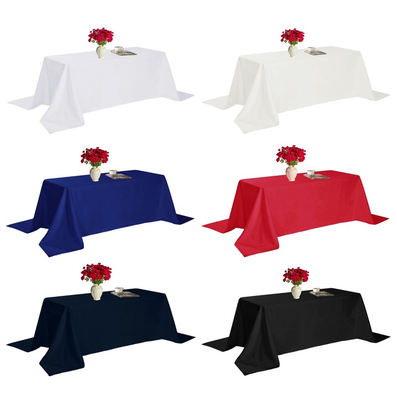 Fokitut 6 Pack Rectangle Tablecloth, 90x156 Inch, Stain Resistant and