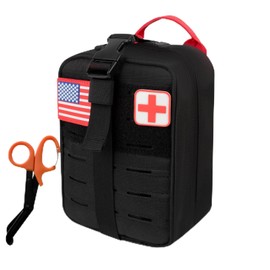 KOZEVARNY Tactical Molle Medical Pouch First Aid Pouch Large Capacity IFAK Pouch HSA FSA Eligible Survival Kit for Camping or Your Car Universal U.S.A Patch Included