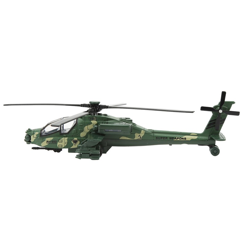 Alloy Copter Model Simulated Lifelike Diecast Pull Back Sound Light