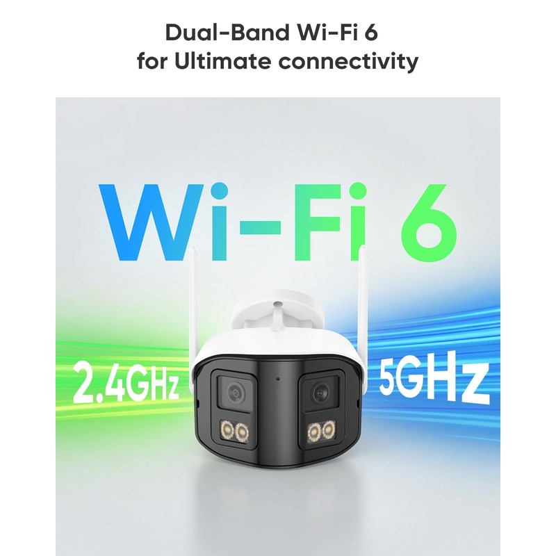 SANNCE 4MP Dual Lens Security Camera - 170° Ultra-Wide Angle,