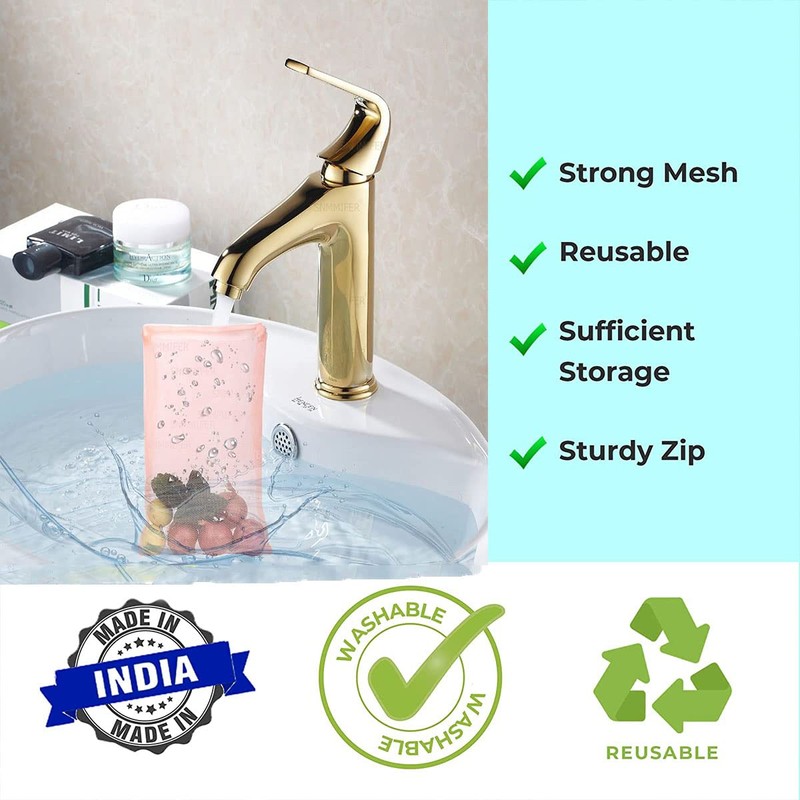 Daddy Gtm Multi-Purpose Vegetables Fruits Mesh Fridge Storage Washable Zip