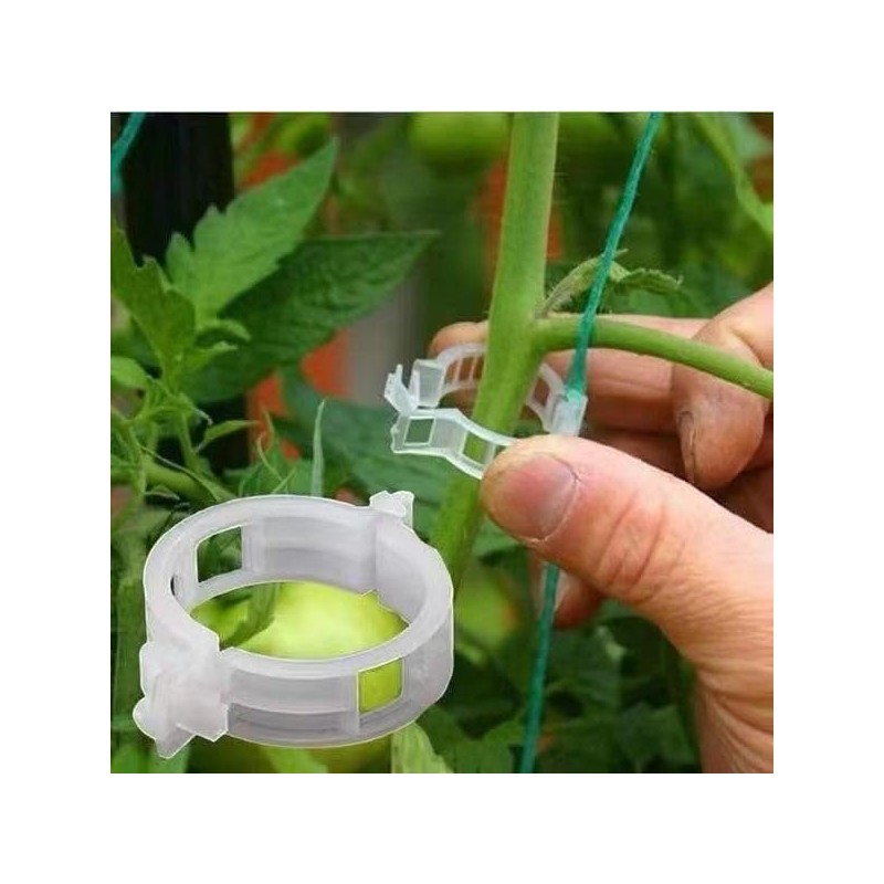 100Pcs White Plastic Trellis Clip Plants Support Clips, Tomato Clips,