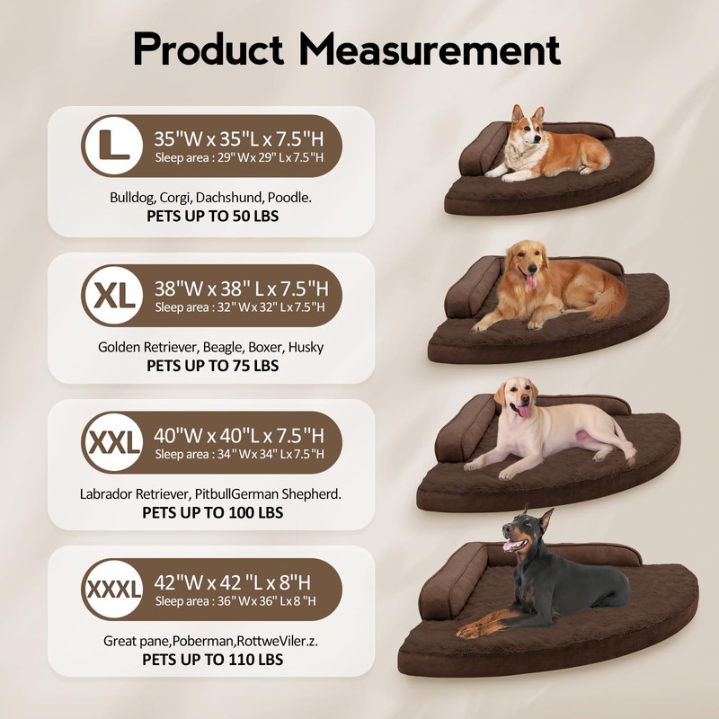 MEKIY Large Dog Bed - XL Orthopedic Egg-Crate Memory Foam