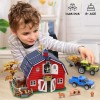 INSOON 1405 PCS Farm Barn Building Set with Light, Farm