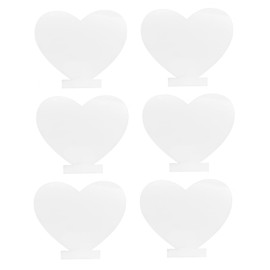 Operitacx 6pcs Heart Shaped Acrylic LED Light Base Sign DIY Blank Acrylic Signs Stand Creative Decorative for Weddings Parties and Home Decor