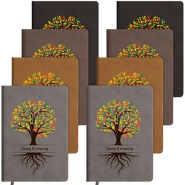 8 Pack Life Tree Leather Writing Journal for Women Men A5 Vintage Diary Notebook Inspirational Journal with Ruled Lined Paper Softcover Executive for Student Teacher Draft Birthday Travel 5.7 x 8.2