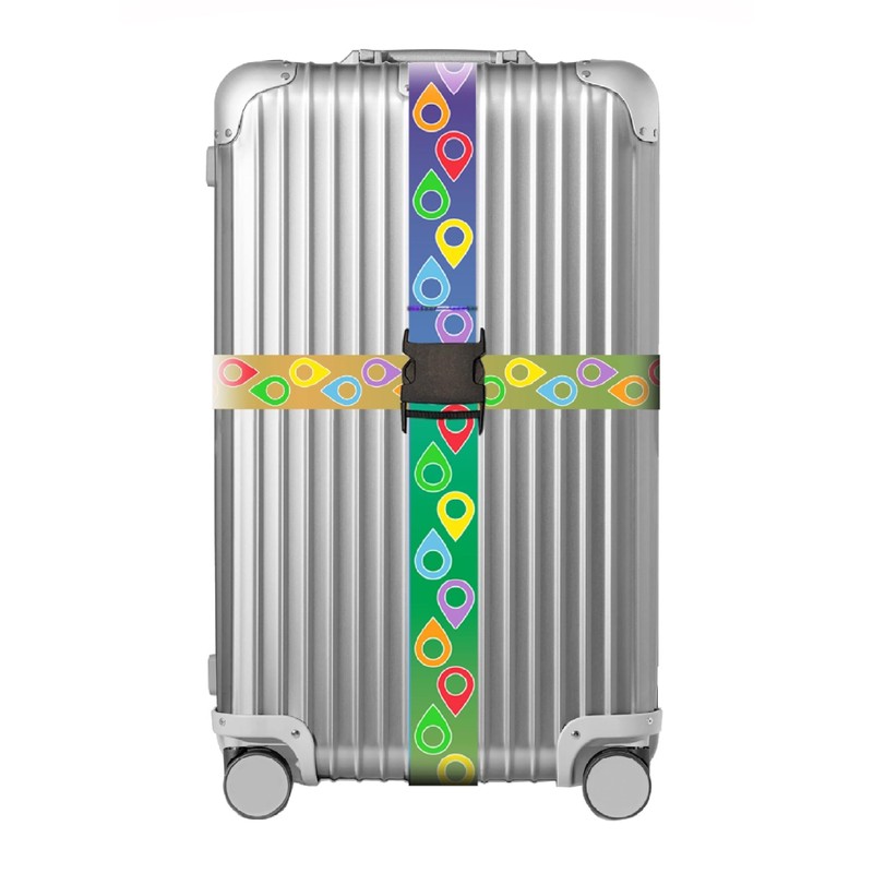 Luggage Strap Suitcase Belt Travel Bag Accessories (Lively Locations-2pack)