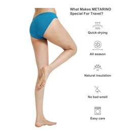 ZSOSBA METARINO 2 Pack Women's Athletic Underwear Panties Soft Wool Sports Active Briefs,X-Large Black Blue