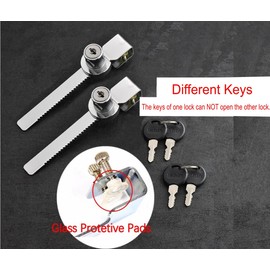 JZK 2 x Sliding Door Ratchet Lock with Various Keys, Glass Display Cabinet Display Cabinet Lock Sliding Lock for Vivarium or Terrarium, Sliding Door Lock with Key
