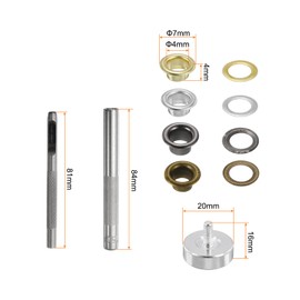 sourcing map 800pcs Grommet Eyelets Tool Kit 4mm Metal Grommet Kit with Installation Setter Tools for Shoes Clothes Leather Fabric Belt DIY, Gold,Silver,Gunmetal,Bronze