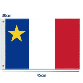 30×45 CM Acadia Flag,12×18 inch Small 100D Acadian Outdoor Banner,Tiny Doube Side Printing Decor for Boat Car Marking Patio Garden with Brass Gromment