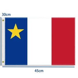 30×45 CM Acadia Flag,12×18 inch Small 100D Acadian Outdoor Banner,Tiny Doube Side Printing Decor for Boat Car Marking Patio Garden with Brass Gromment