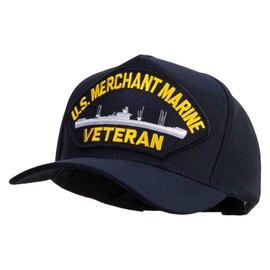 U.S. Merchant Marine Veteran Patched Snapback Hat Made in USA - Navy OSFM
