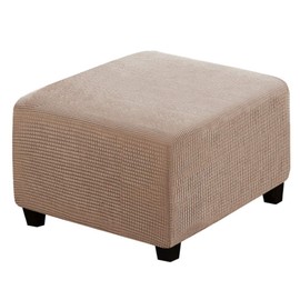Meigeh Stool Cover Square Pouf Copertura Stool Cover Rectangular Pouf Cover Stool Cover Ottoman Slipcover Khaki