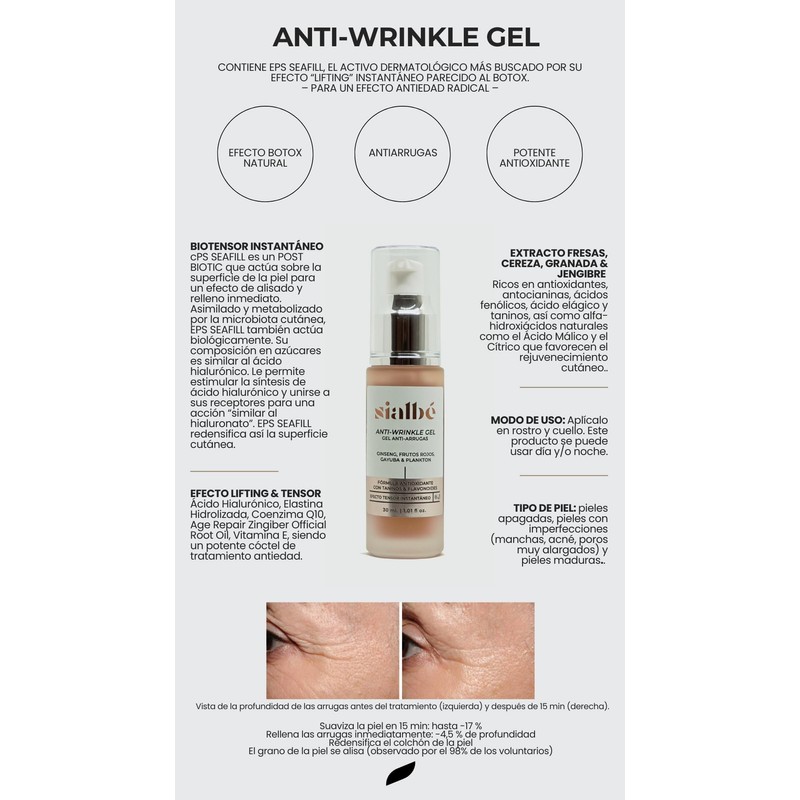 Sialbé Serum Facial con Acido Hialuronico y Vitamina C, Crema