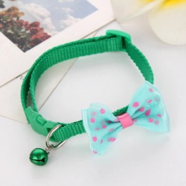 speedway Nylon Cat Cute Collar with Bell bow tie for Cat Kitten puppy adjustable - Green
