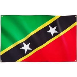 Runesol Saint Kitts and Nevis Flag 3x5ft 4 Grommets One in Each Corner Caribbean Flag Saint Christopher National Flag Olympics 2024 Premium Flags Indoor Outdoor Vibrant Color