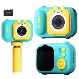 MRG Kids Camera, Digital Camera for Kids, Candy Shape, Character, 48 Million Pixels, 32 GB, Memory Card Included, Tripod Included, Built-in Games, Music Playback, YouTuber Selfies, Videos, Japanese