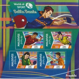 Maldives 5745-5748 Sheetlet (complete. issue.) unmounted mint/never hinged ** MNH 2015 Table Tennis (Stamps for collectors) golf
