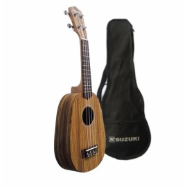 Suzuki Ukulele - 21" Soprano Zebrawood Pineapple Shape Ukulele with Free Gigbag