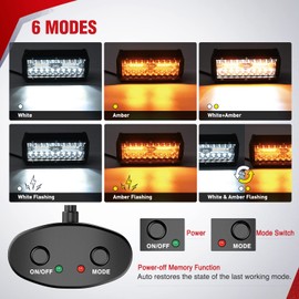 Nilight 16AWG Wiring Harness Kit 2 Leads Specially Customized for 6 Modes Amber White Strobe Light Bar Off Road LED Work Light 12V On Off Switch Remember Function Reset Function