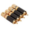 4Pcs RCA Sound Plug Carbon Fiber Gold Plated Oxidation Resistance